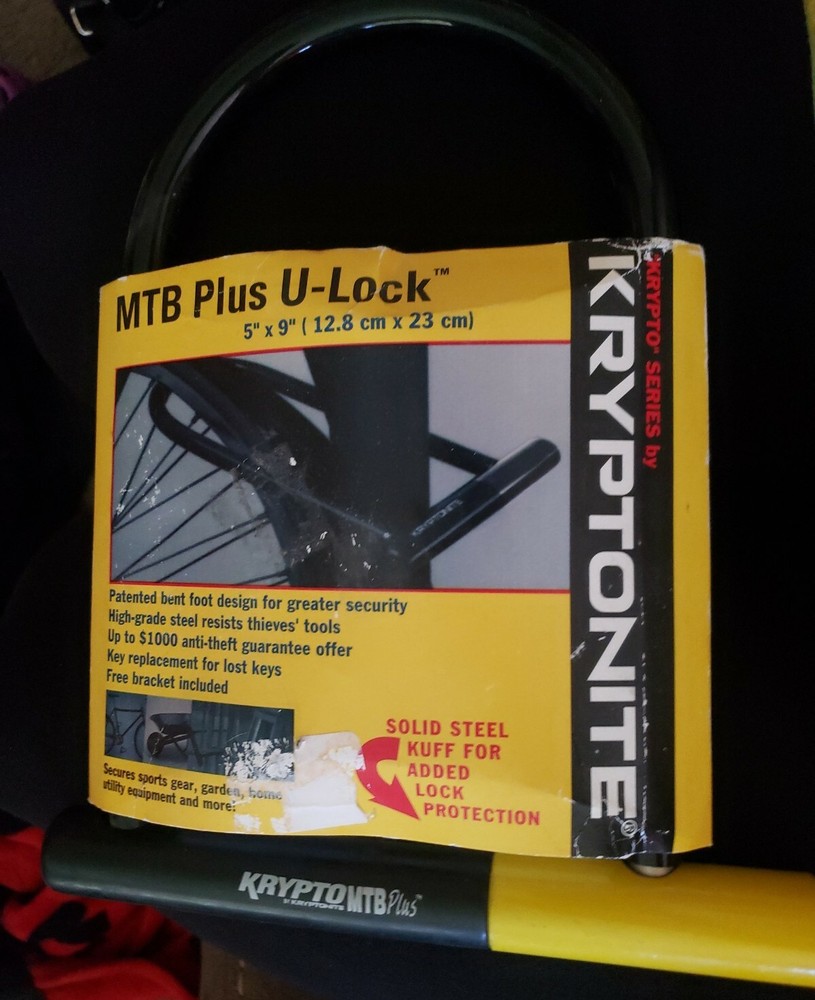 BIKE LOCK Kryptonite MBT  5" x 9"  Solid steel kuff Ergo Dynamic Angle Jam Proof