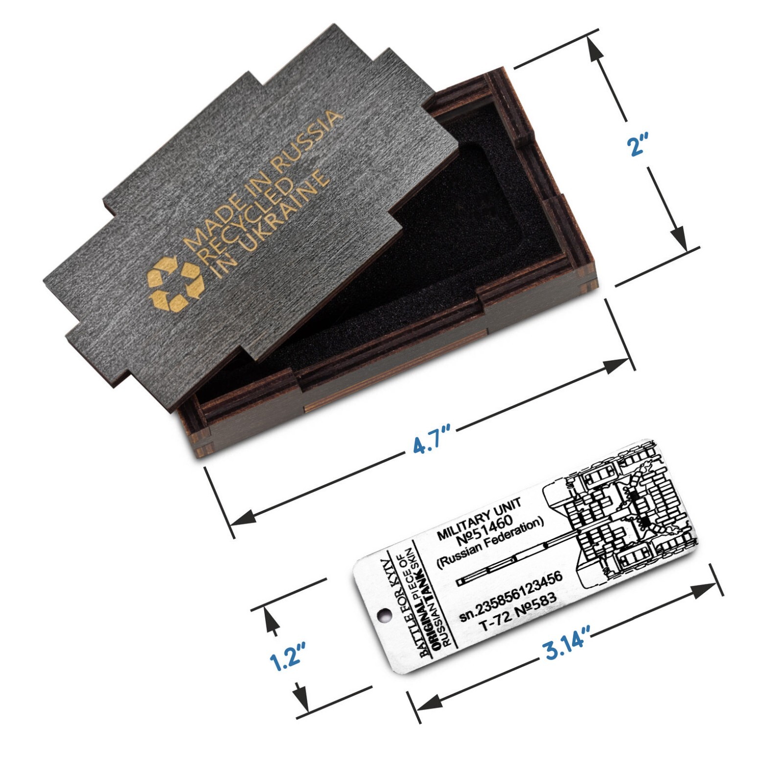 Designed in Ukraine with Recycled Material, Unique Metal Keychain, Metal Craft