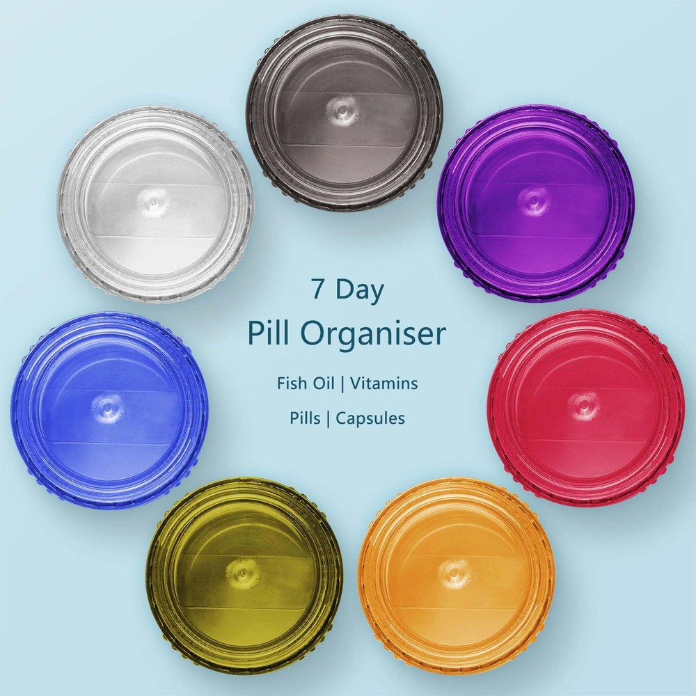 7 Day Stackable Pill Organizers Round Pill Tower Boxes with Lids for Supplements