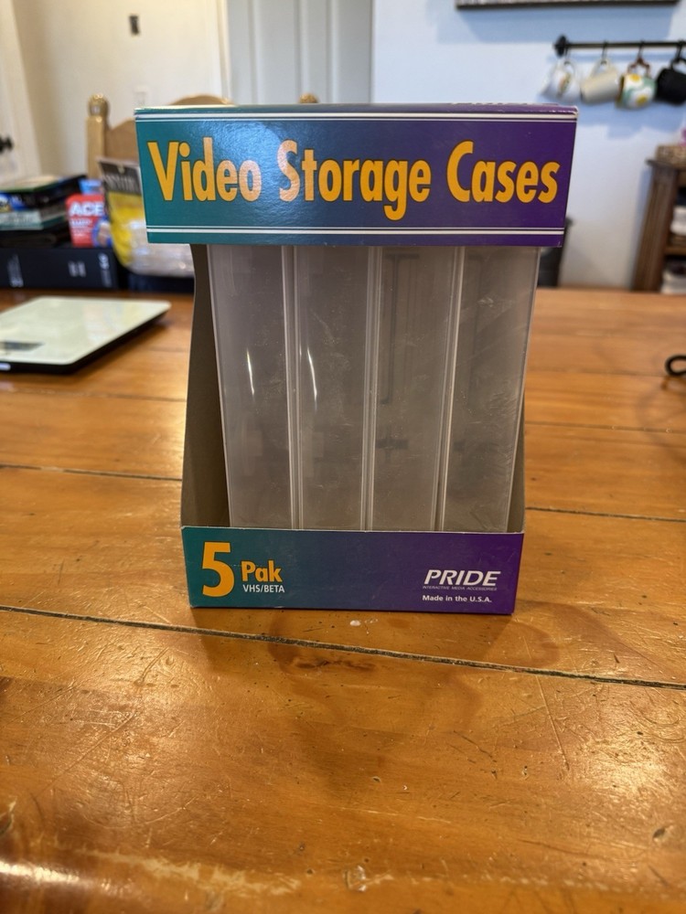 PRIDE 4-Pack Clear Rigid Plastic VHS/Beta Video Tape Storage Cases