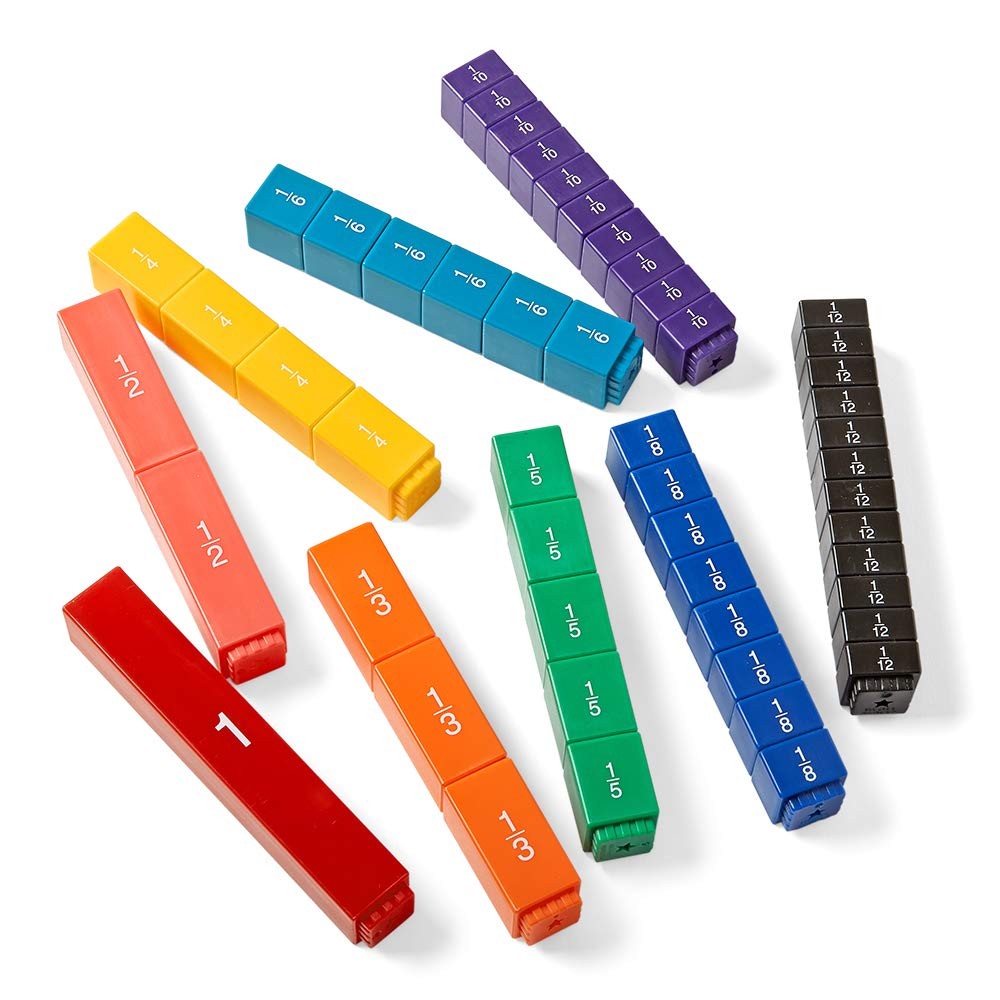 hand2mind Rainbow Fraction Tower Cubes, Equivalency, 0, Multi
