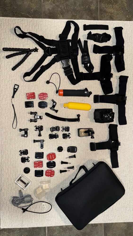 GoPro Accessory Bundle with Mounts, Straps, Floating Handle, Case, Tripod