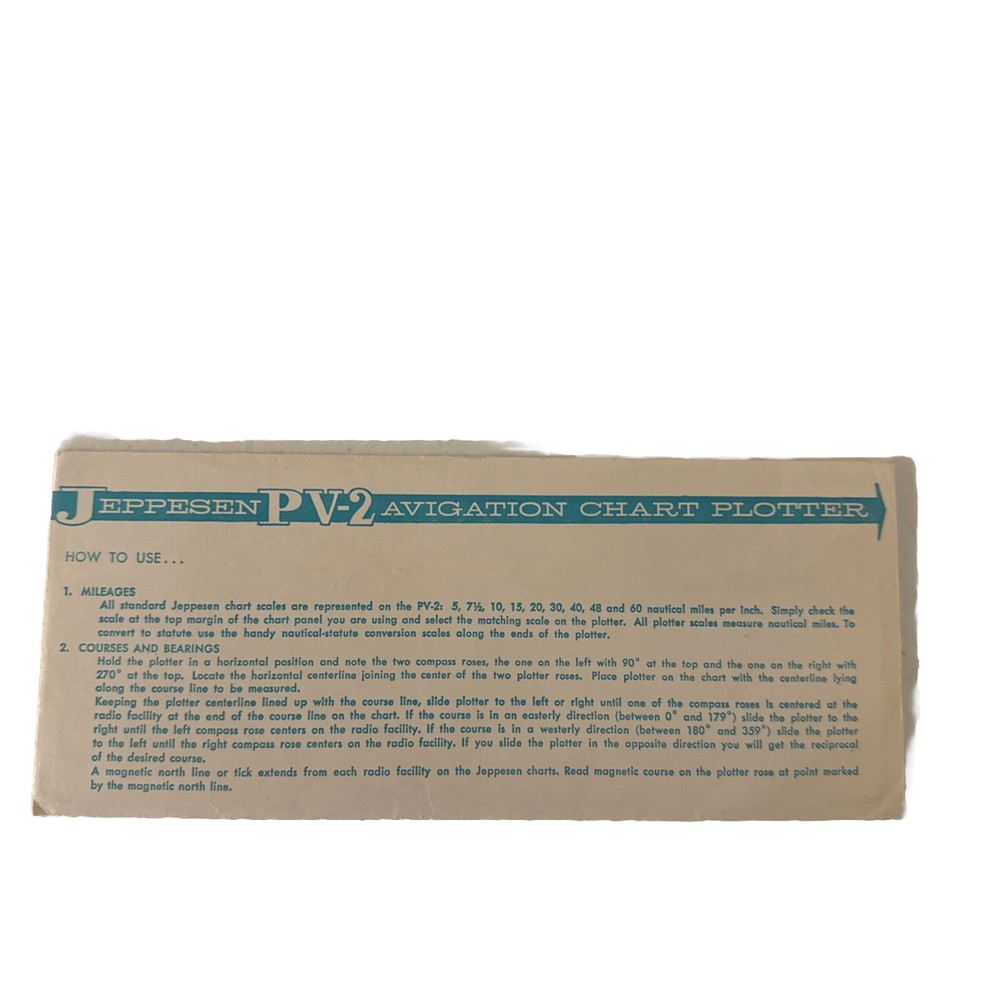 Jeppesen Enroute Plotter PV-2 Scale with Instructions Envelope Englewood CO