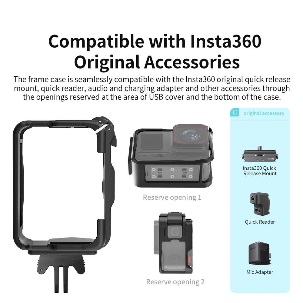 For Insta360 Ace/Ace Pro Camera ABS Plastic Housing Frame Case Protector Cover