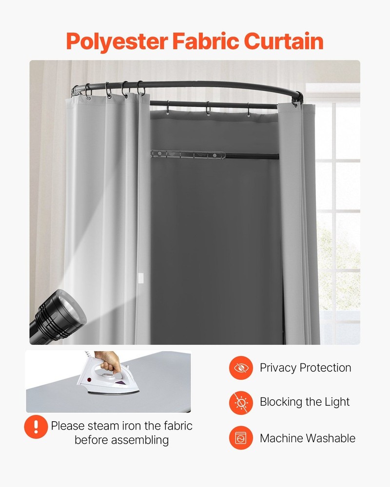 Freestanding 39x37x79in Fitting Booth with Scratch Resistant Coating