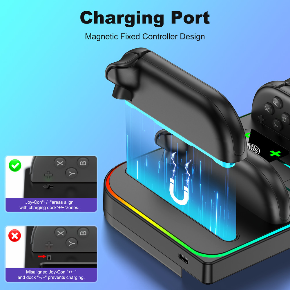 Switch 2 Controller Charger Wall-Mounted Charging Dock for Nintendo Switch 2