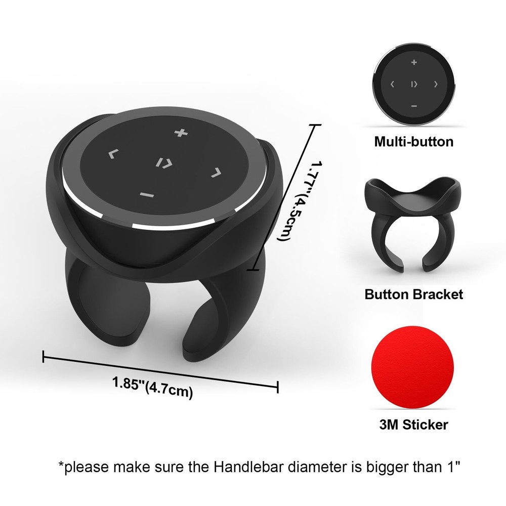 Wireless Bluetooth Media Control Button with Selfie Functionality