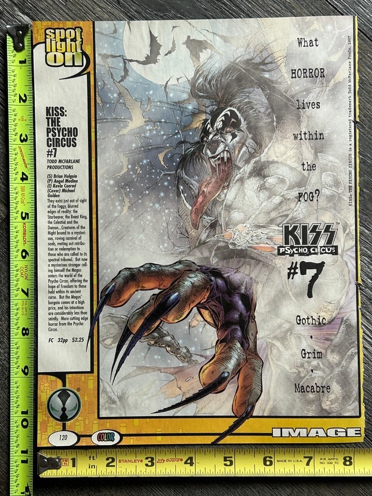 KISS Ad Advert Promo Psycho Circus Comic #7 McFarlane Image Comics Vintage Kiss