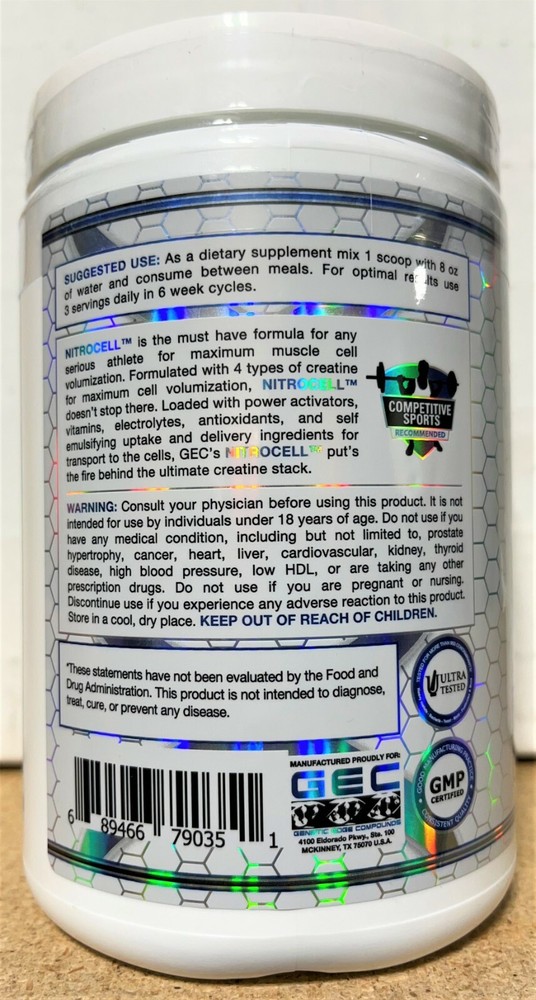 GEC Nitrocell 4x Creatine Quad Stack Bulking & Increase Power Island Berry