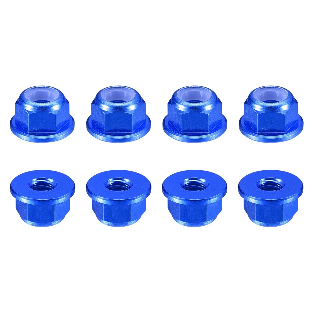 Nylon Insert Hex Lock Nuts, 8pcs - M3x0.5mm Self-Locking Nut(Sapphire Blue)