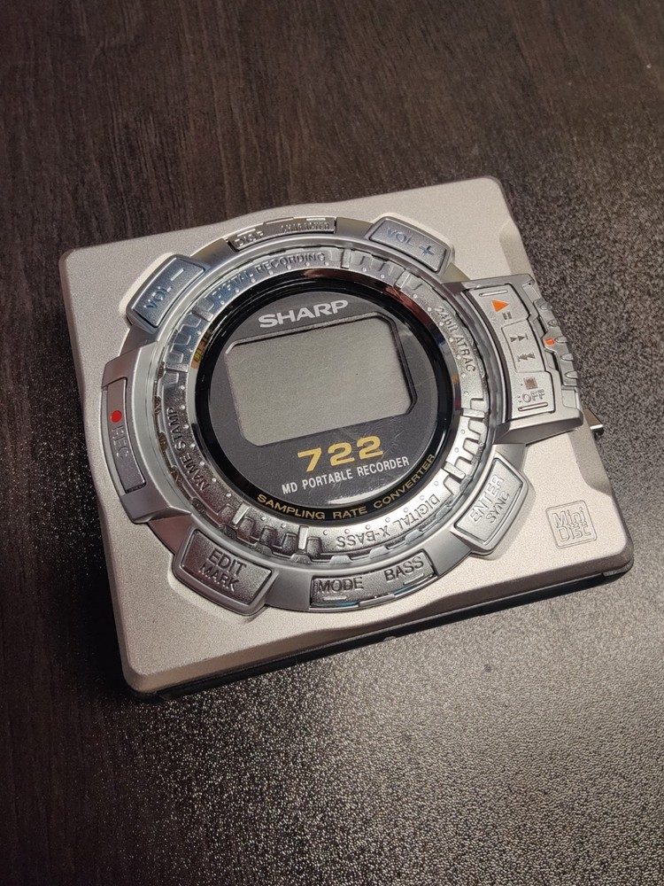 Sharp MD-MS722 Portable Minidisc MD Player Recorder - Tested Working