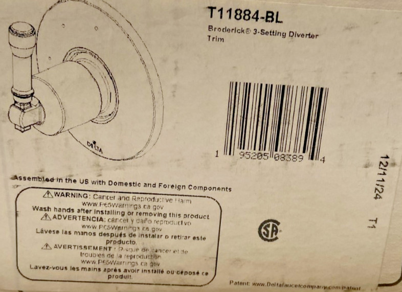 Delta T11884-BL- Diverter Trim