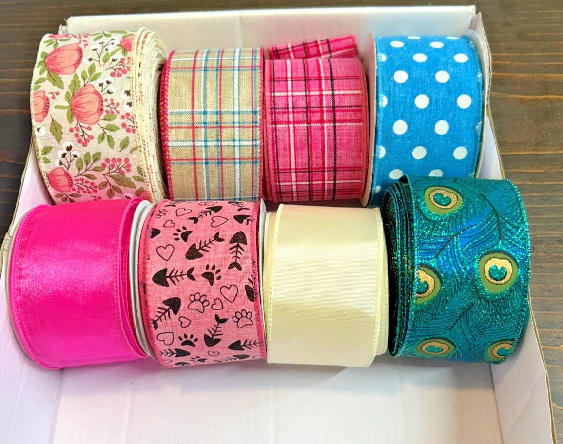 Cheerful Spring Multi-Color Wired Ribbon - 10 Yards