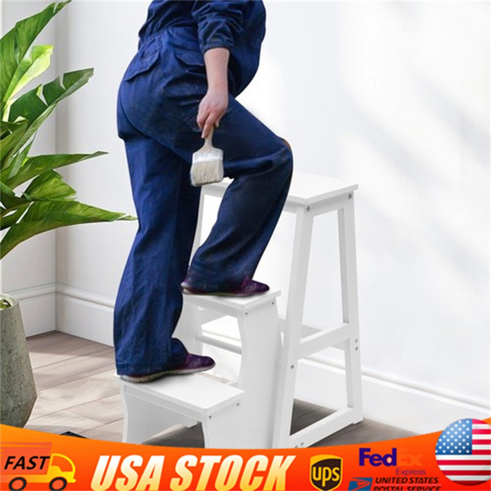 Folding Library Ladder Chair, Lightweight Portable Multifunctional Step Stool