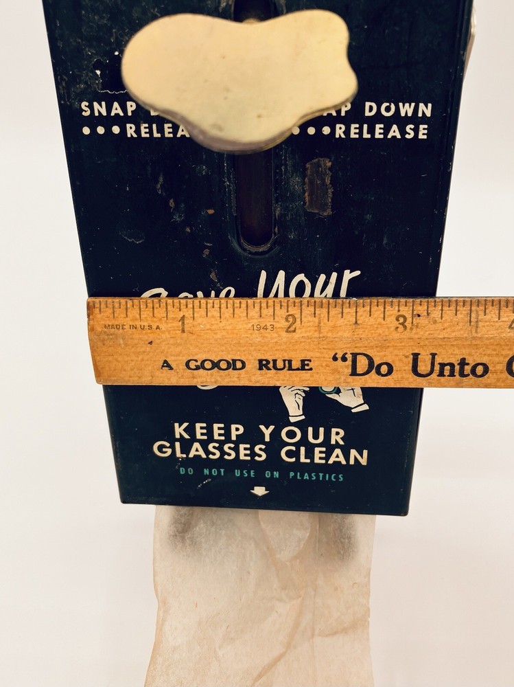 VINTAGE 1940s SIGHT SAVERS TISSUE DISPENSER WITH TISSUES