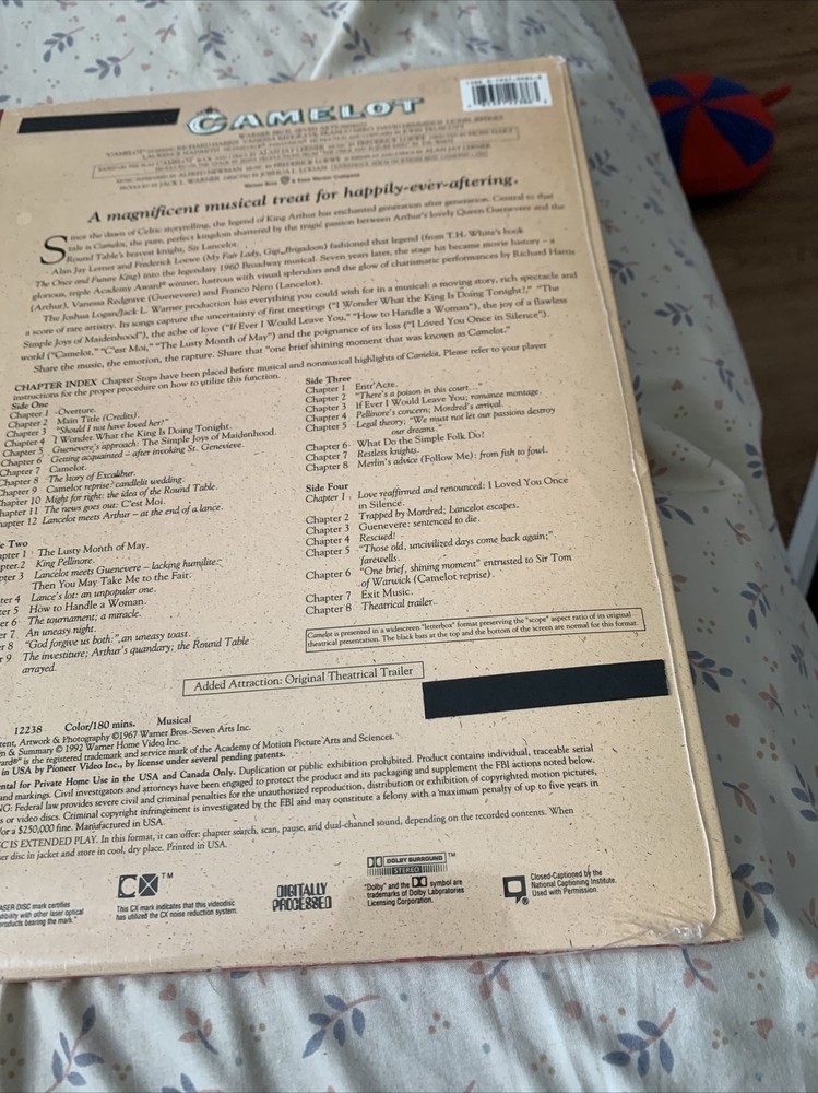 CAMELOT Laserdisc LD SEALED!!!!!!