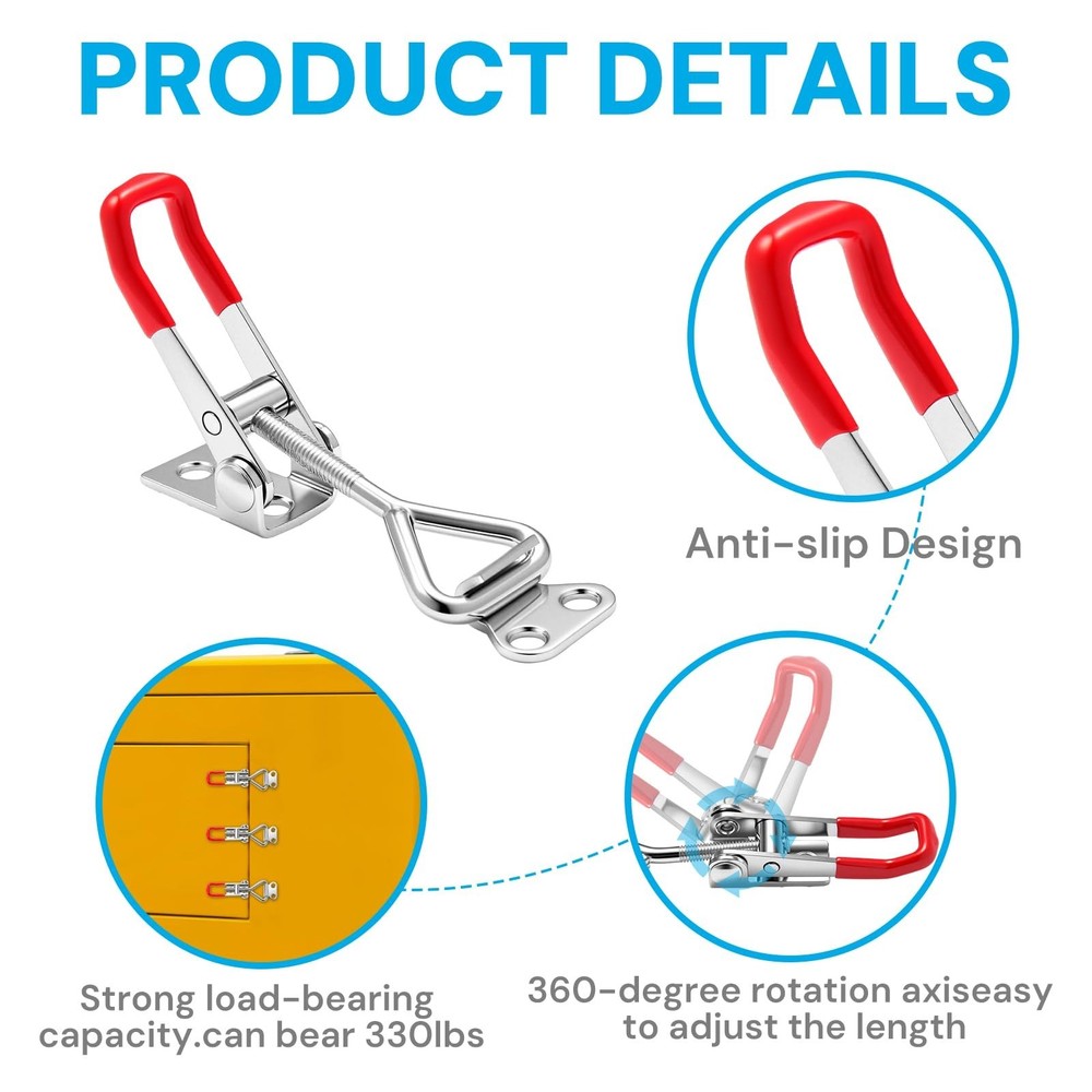 6 Pack Toggle Latch Clamp 4001, Adjustable Quick Release Pull Latches, toggle...