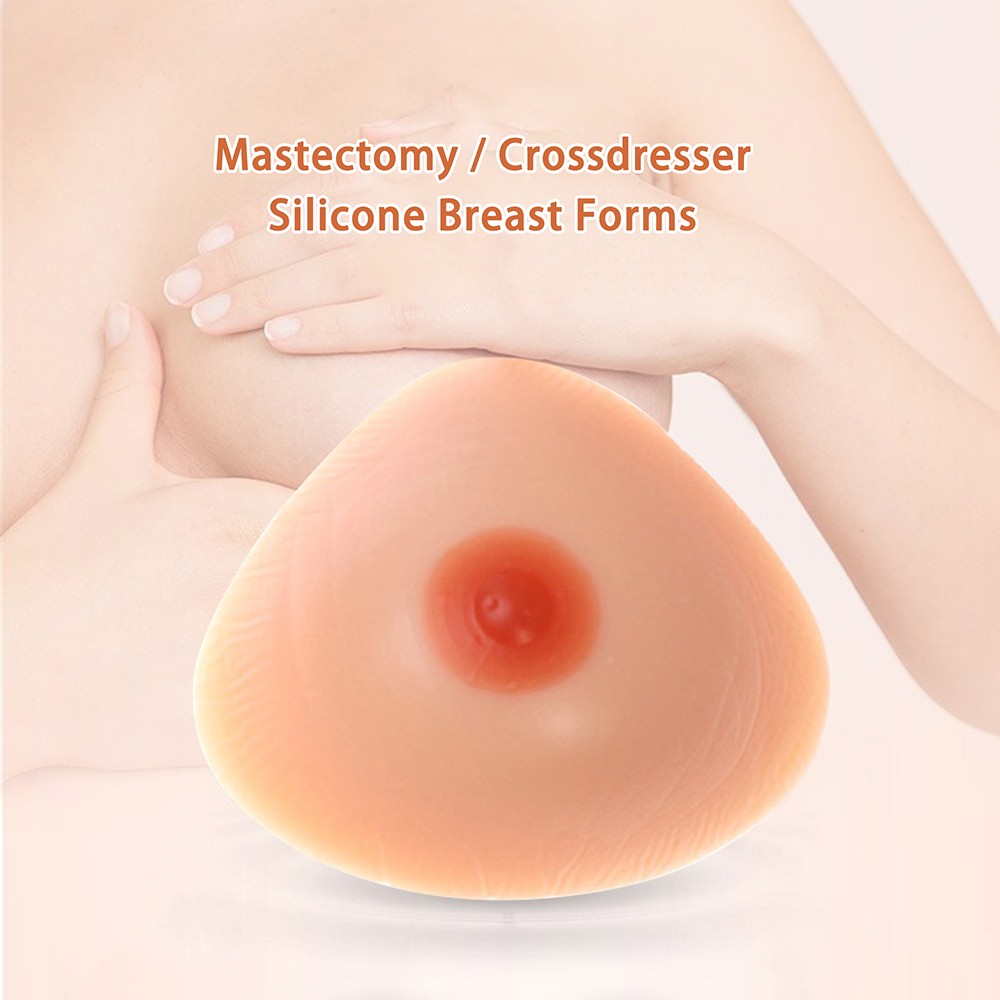 1 Pair Concave Design Triangle Silicone Breast Forms Mastectomy Transgender