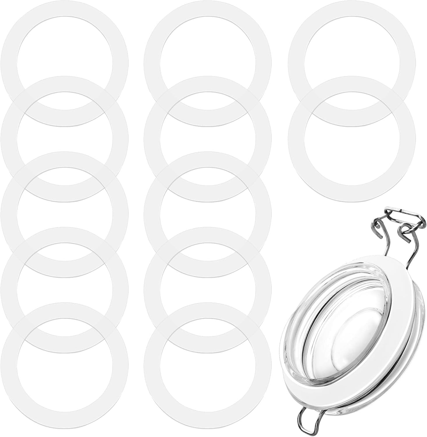 12pcs 3.7 Inches Silicone Jar Gaskets Replacement Silicone Seals Airtight Gasket