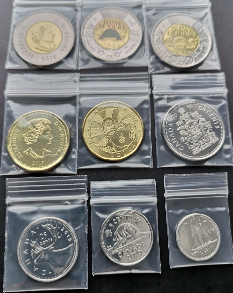 *** CANADA  2019  COMPLETE  UNCIRCULATED  COINS  SET ***