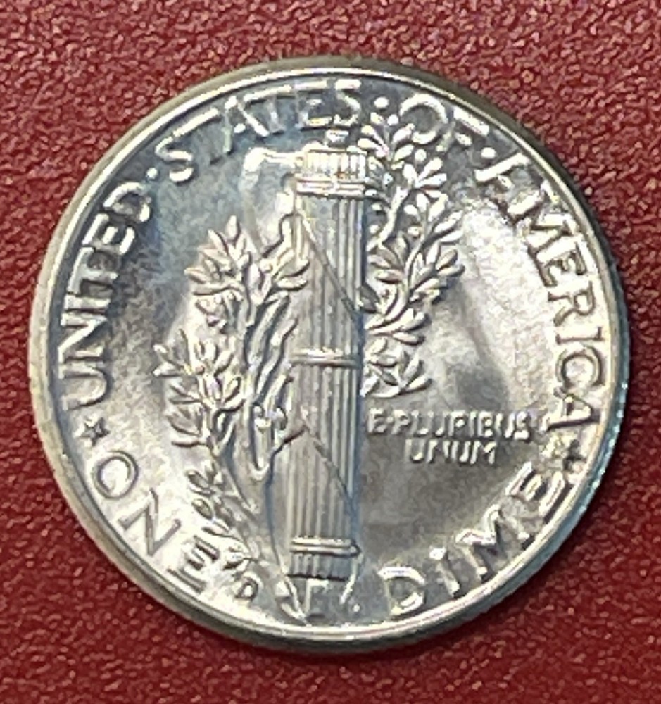 1944 D Mercury Silver Dime, Gem Uncirculated, FSB.