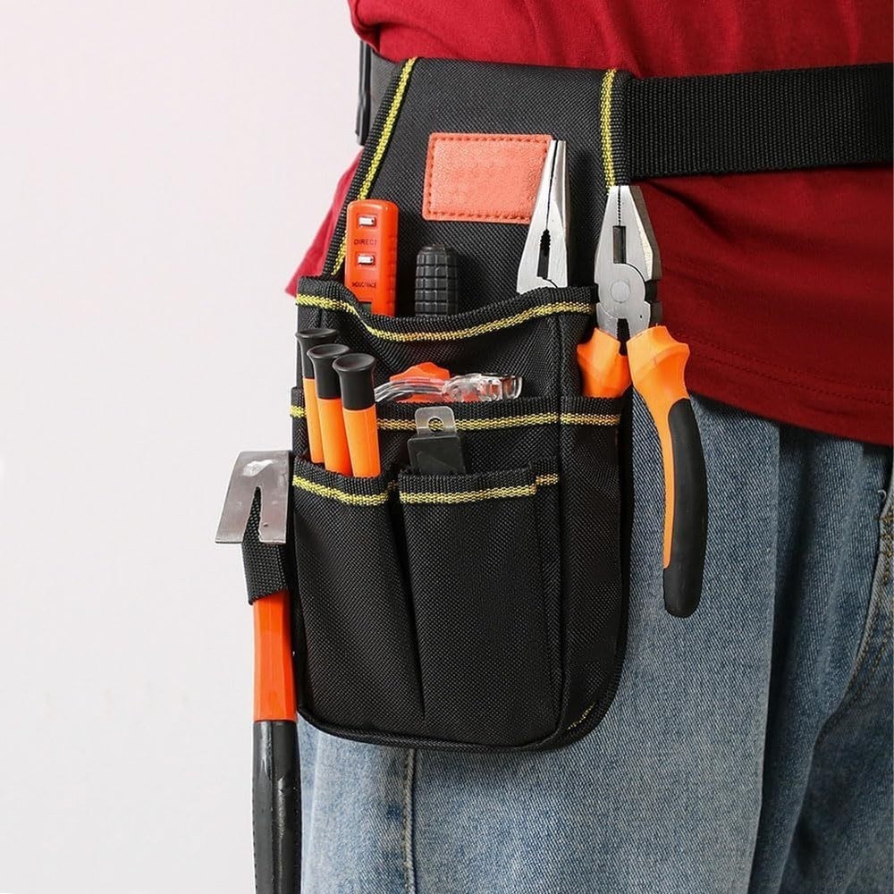 For Electrician Carpenter Adjustable Tool Belt with Multiple Compartments Pouch