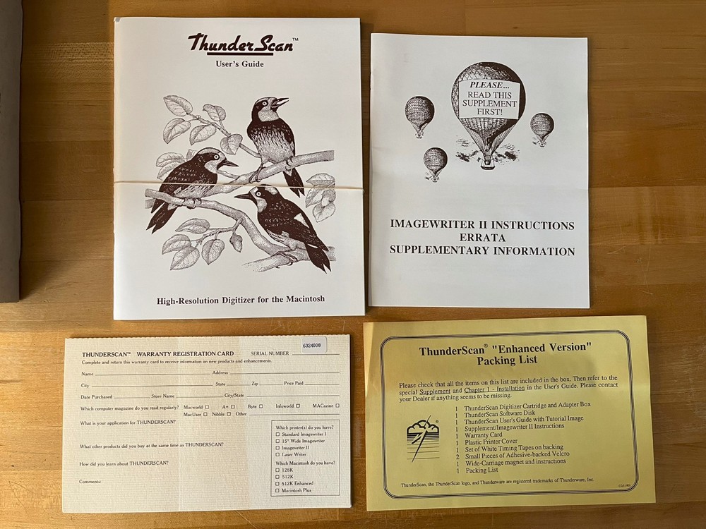 Boxed ThunderScan for ImageWriter, Opened but Never Used!