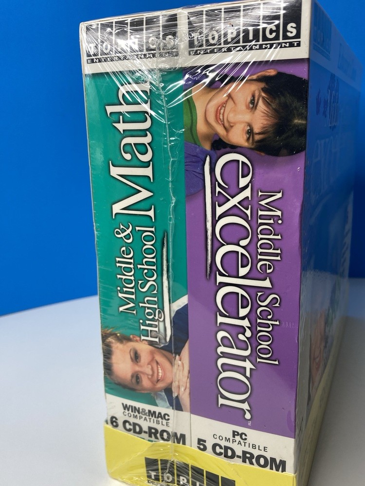 Vintage Educator's Choice Middle High School Math and Excelerator PC CD ROM NOS