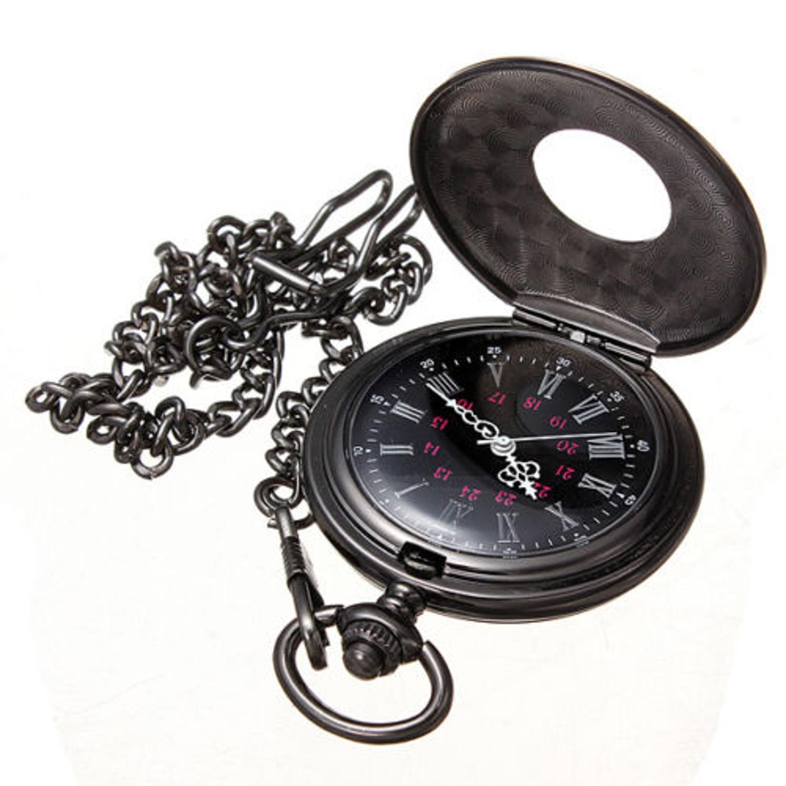 Retro Steampunk Pocket Watch Vintage Quartz Pendant Necklace Chain Gift
