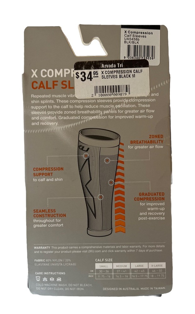 2XU Unisex X Compression Calf Sleeves