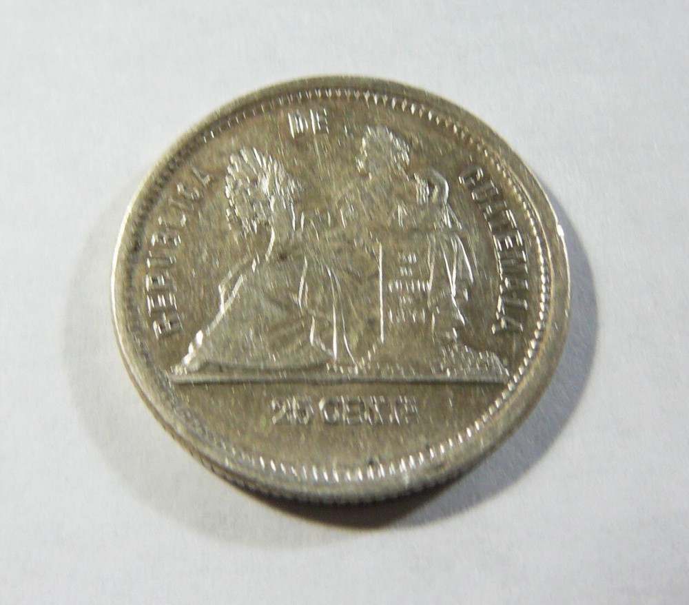 1881 Guatemala Silver 25 Centavos