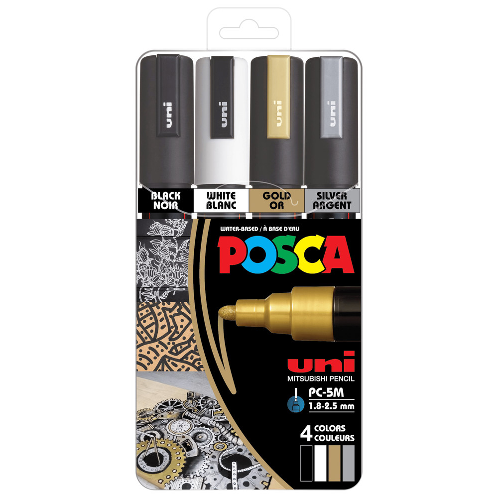 Uni POSCA PC-5M Water-Based Paint Markers, Medium Point (1.8-2.5mm),