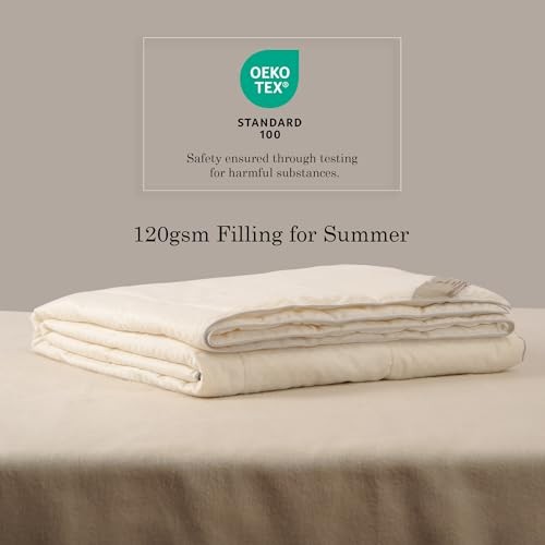 Wool Comforter Duvet KING, 102 IN x 88 IN White- 120gsm Filling for Summer