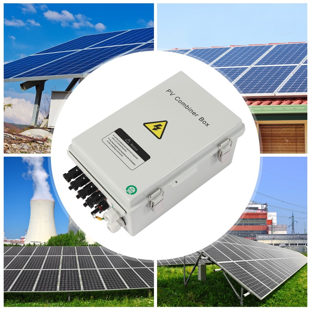 Solar Combiner Box PV Combiner 63A Circuit Breaker 4-String For Solar Panel Kit