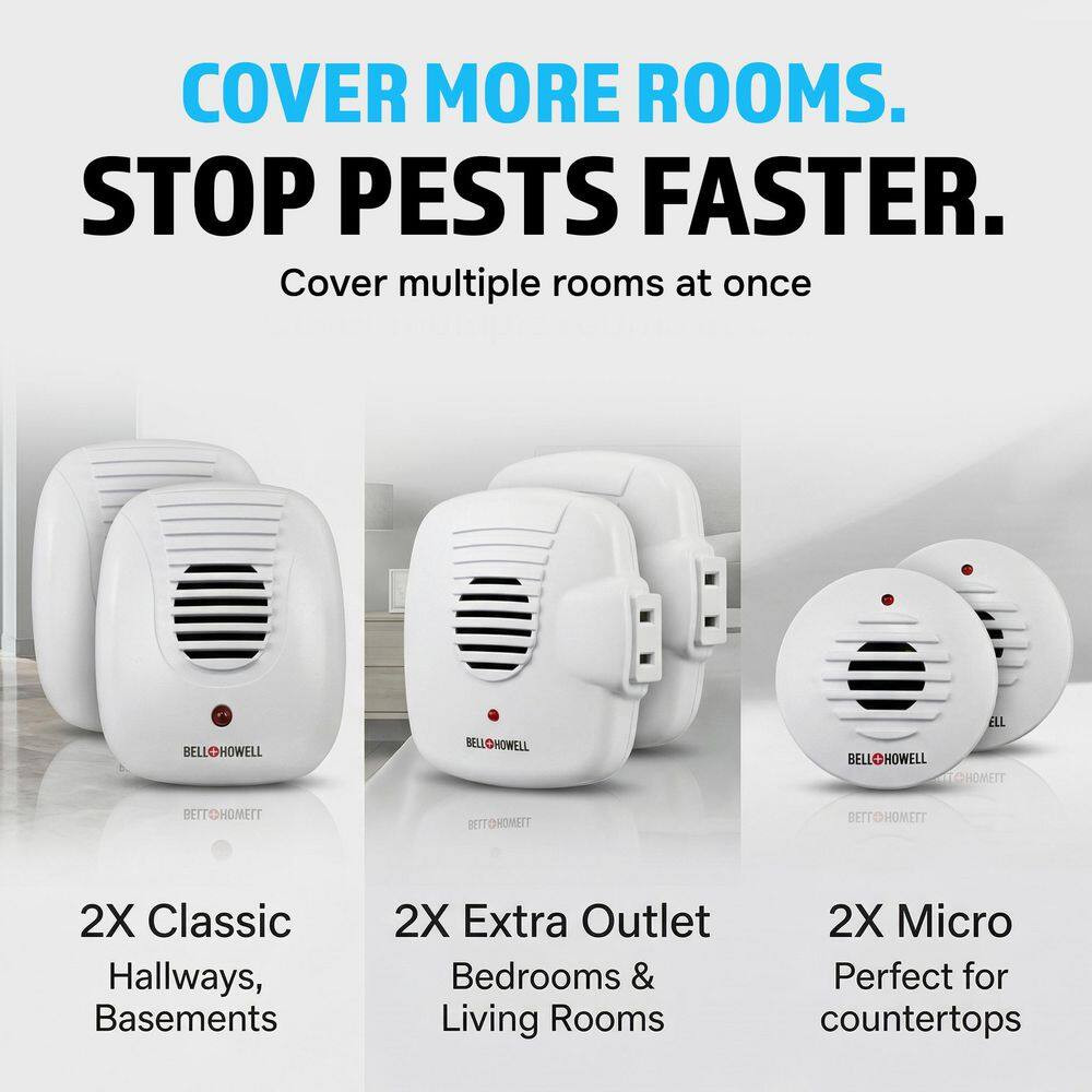 Multi Ultra-Sonic Pest Repellers Complete Home Kit (6-Pack)
