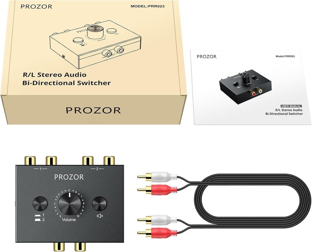 RCA Stereo Audio Switcher - 2 Way Splitter=