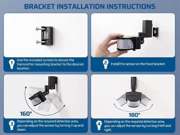 DEWENWILS Motion Sensor Plug Outdoor 50FT Detection 4 Modes Weatherproof