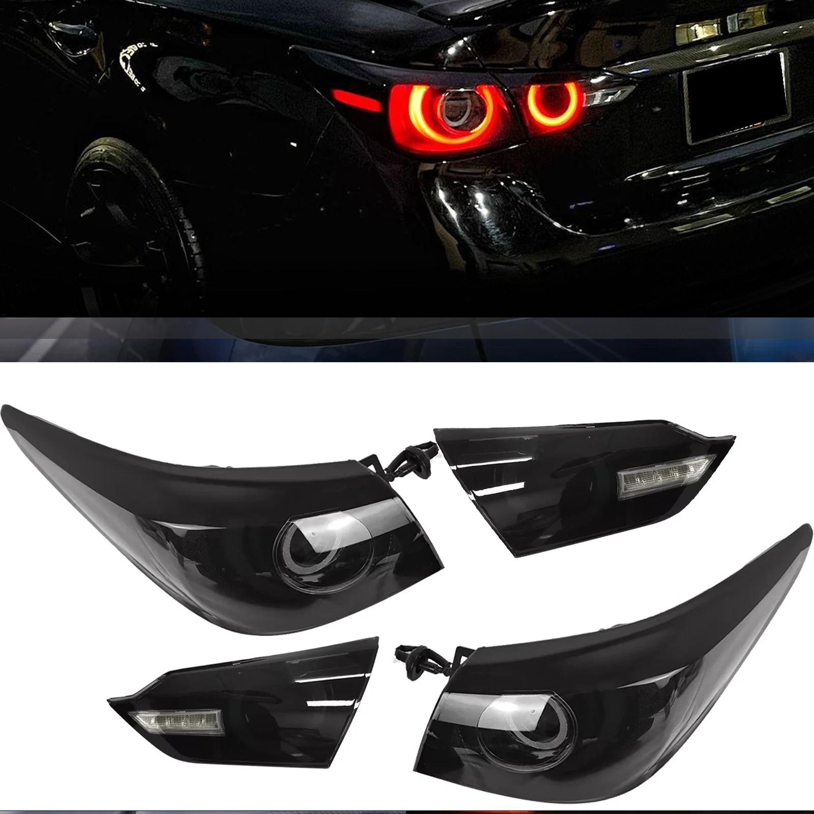 1XPair Fit 2014-2017 INFINITI Q50 Skyline V37 400R Style LED Tail Lights Smoked