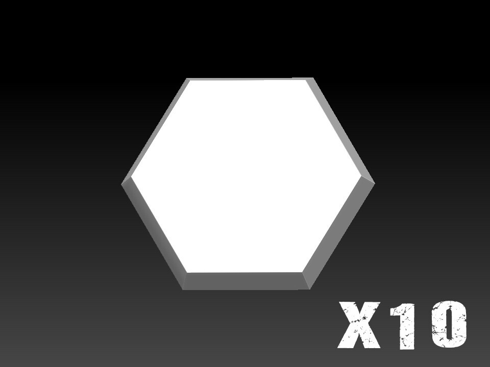 30mm Magnetic Hex Base (x10)  - compatible with Battletech scale minatures