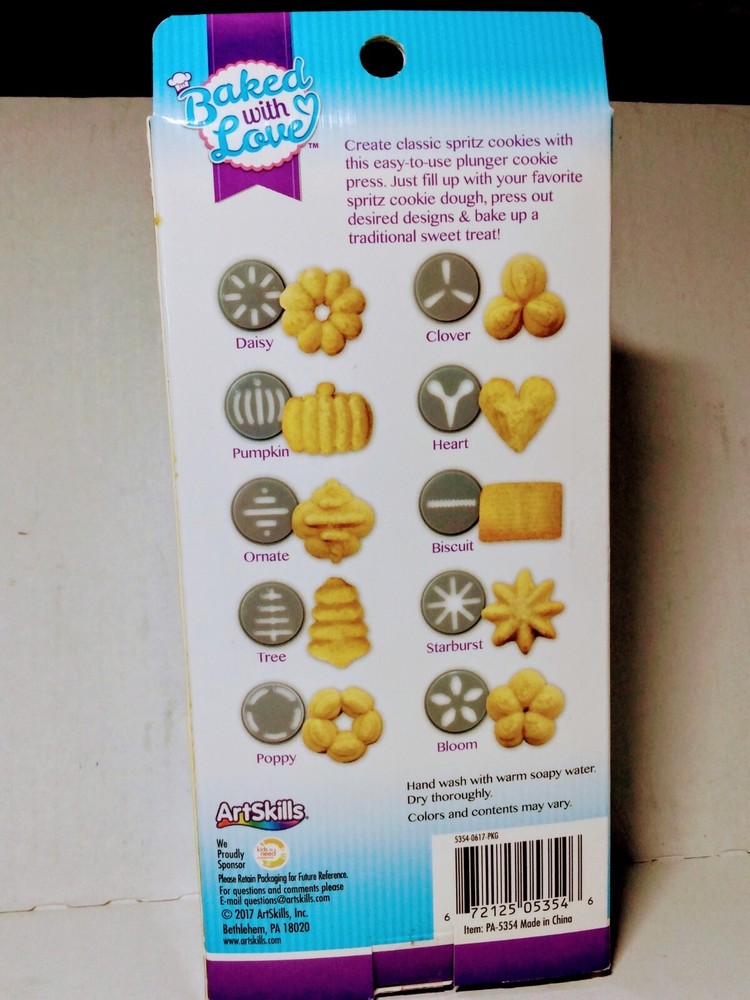 Spritz Design Cookie Press 10 Different Discs PLUS 7 Cookie Cutters