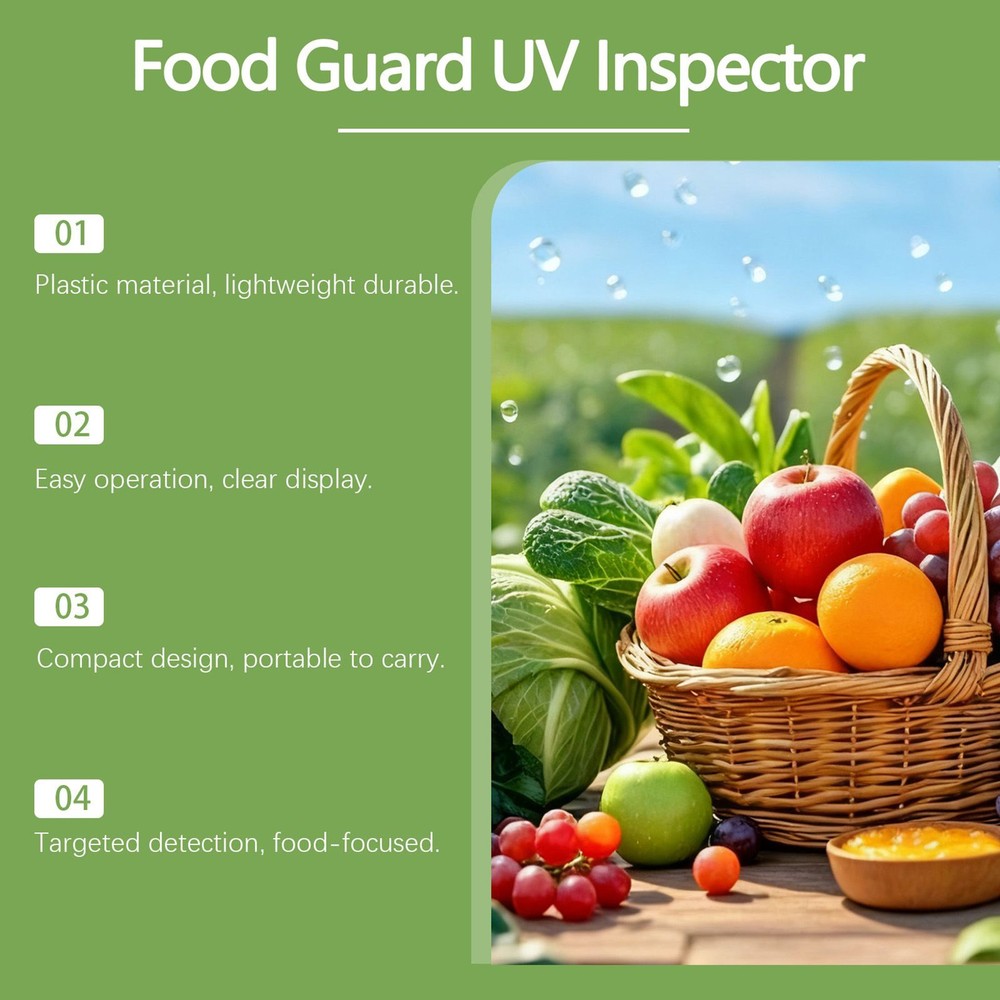 UV Black Light Flashlight Portable UV Flashlight for Vegetables Detector