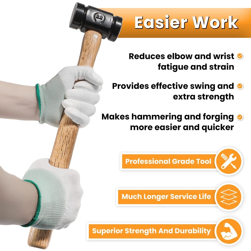 36oz 61B Rounding forge Hammer, Versatile Blacksmith Hammer