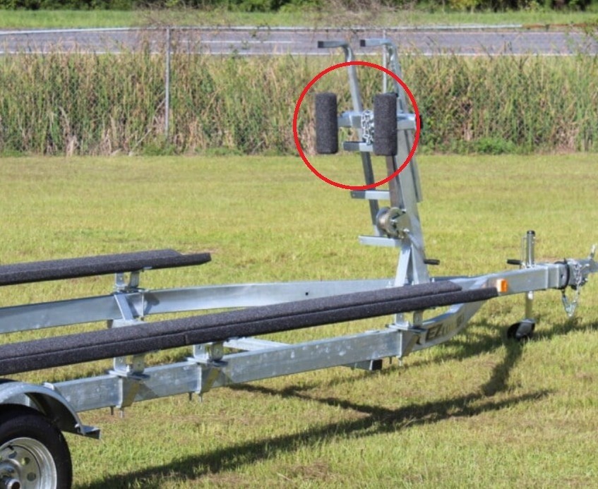 EZ Loader Pontoon Boat Trailer Push Bow Stop w/ Bunks Safety Chain