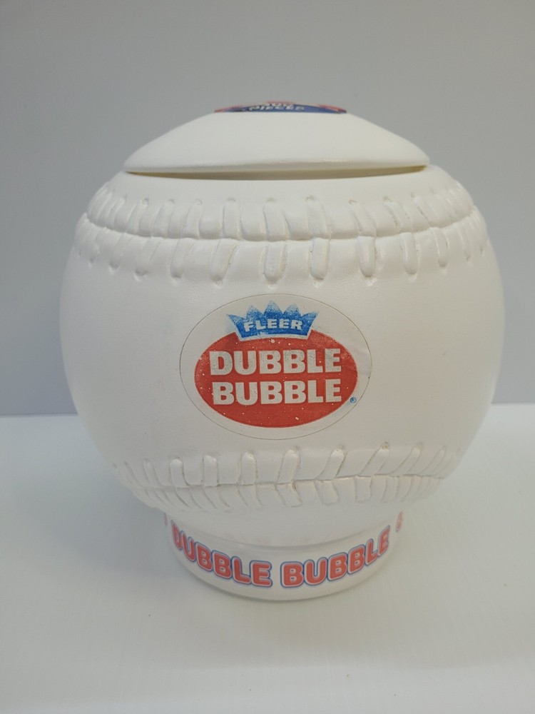 Dubble Bubble Fleer Gum Plastic Baseball Container Jar
