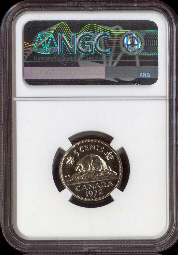 1972 Canada 5 Cents 5C NGC MS65 - Quality