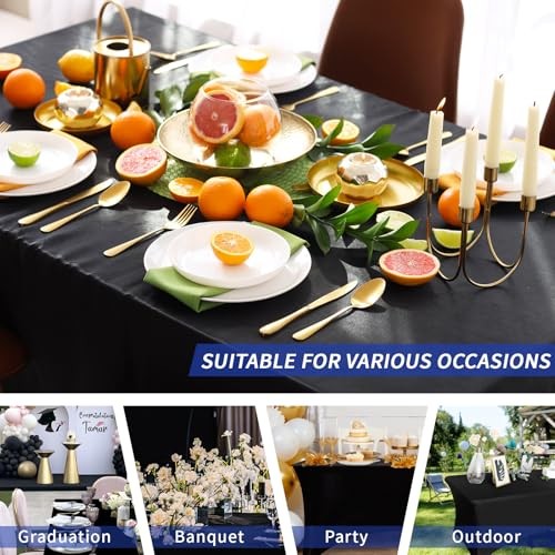 3 Pack Table Cloth for 6FT Rectangle Tables, Rectangular 6Feet-3Pack Black