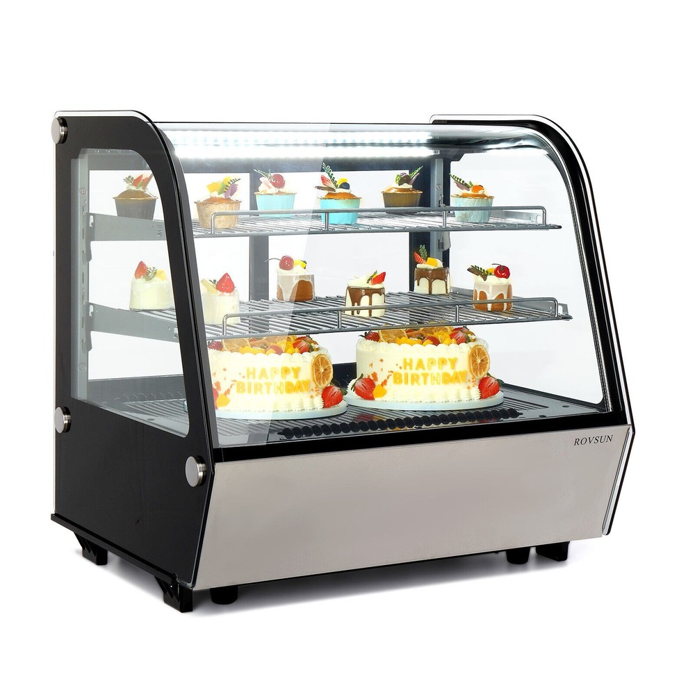 2-Tier Refrigerated Display Case Bakery Display Fridge Case 4.2 cu ft Capacity