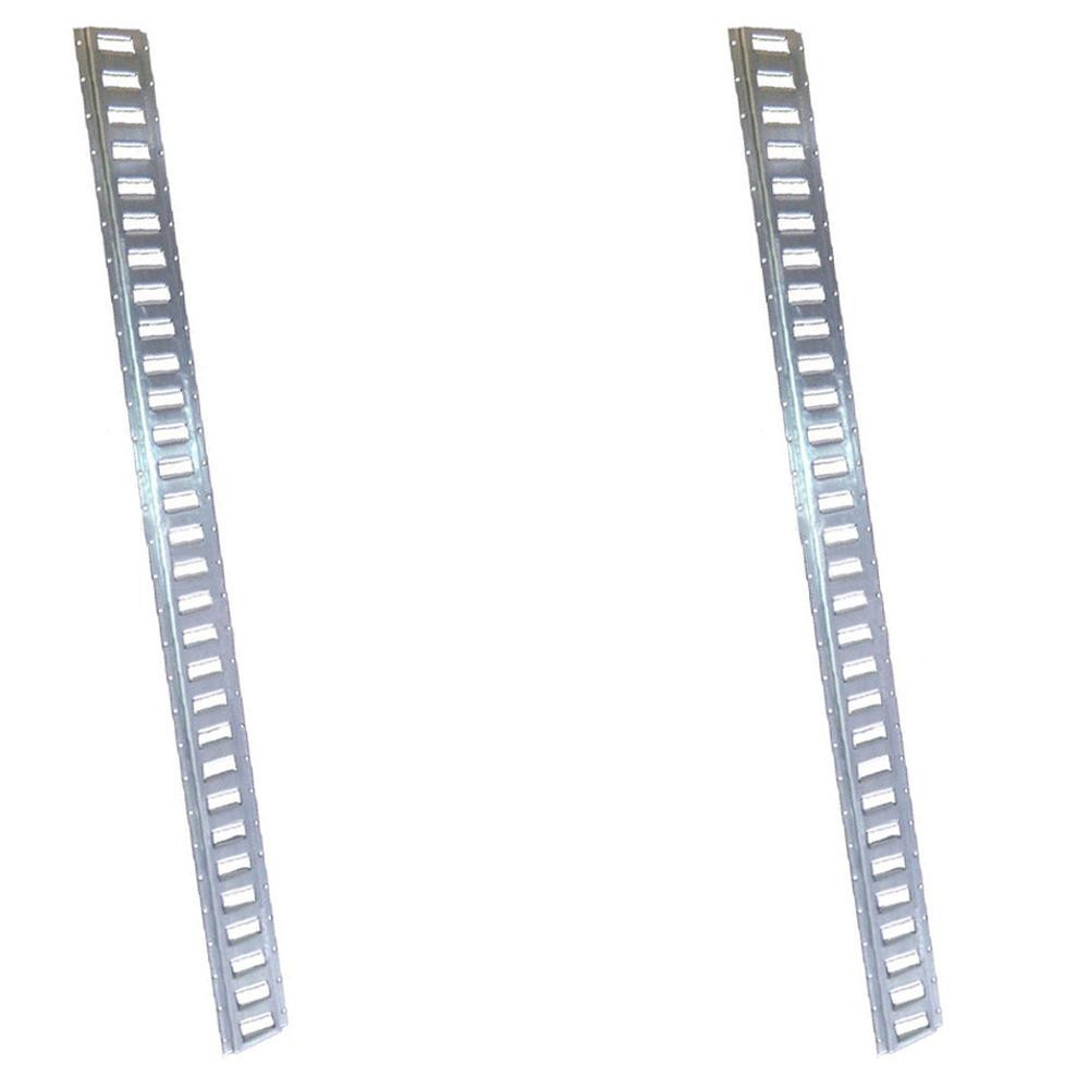 2 Piece 8 ft Horizontal Galvanized Steel E-Track Trailer Tie-Down Rails