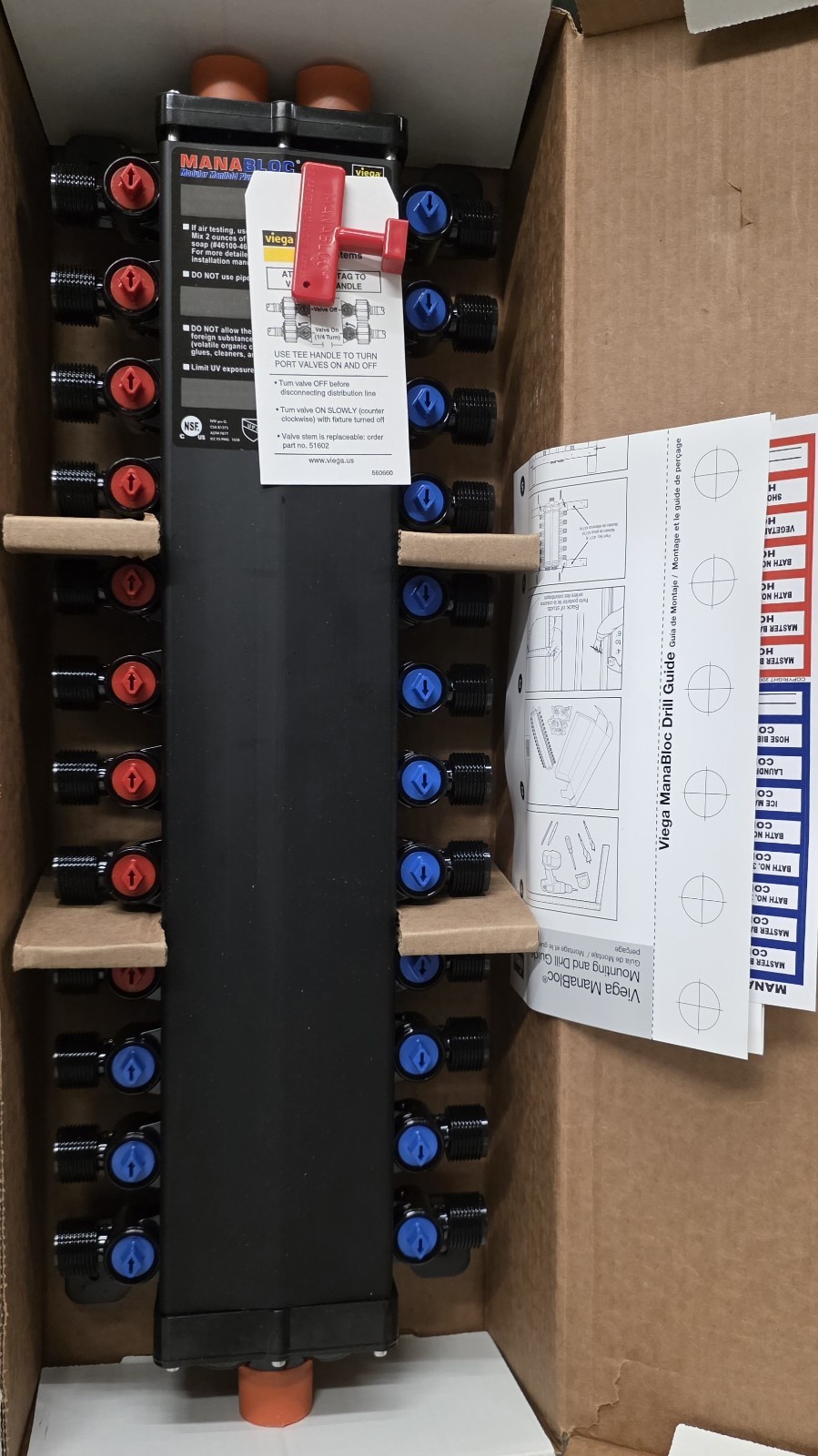 Viega Manabloc 1/2" Press x 24 port Polysulfone Distribution Manifold (9 H/15 C)