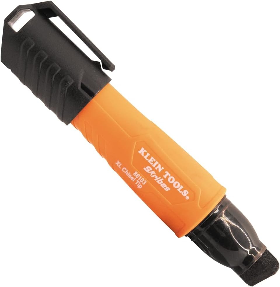Klein Tools 86103 Skribes XL Permanent Marker Chisel Tip Multi-Surface Black Ink